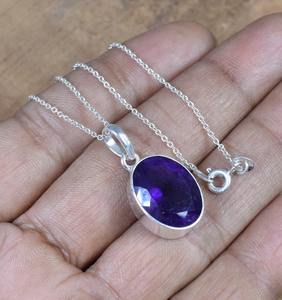 Chaîne Pendentif Mode Saphir 925 Sterling Silver Bijoux Faits À La Main Octobre Pierre De Naissance Bijoux En Pierre Naturelle Cadeau Pour Noël - Product Image 5