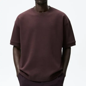 เสื้อยืดพิมพ์ลายพัฟฟ์ผ้าฝ้ายแท้ 100% คุณภาพขายส่ง สำหรับผู้ชาย ทรงโอเวอร์ไซส์ หรูหรา สั่งพิมพ์ลายได้ - Product Image 4