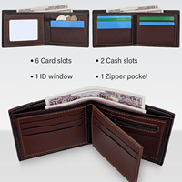 Harga Murah dompet kulit pria desain terbaik pabrik grosir dompet kulit Slim Fit ramping terlaris