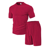 Conception personnalisée en gros Ensemble de shorts pour hommes Logo personnalisé Ensembles de t-shirts shorts vierges T-shirt à manches courtes de sport Ensemble de deux pièces pour hommes