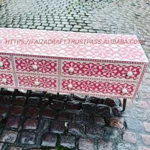 Coffre moderne à trois tiroirs avec incrustation d'os pour chambre à coucher, hôtel ou appartement, fabricant de meubles à prix en vrac - Product Image 2