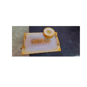 ถาดตกแต่งสําหรับเสิร์ฟที่ดีที่สุด 100% พร้อมอีพอกซีเรซินสําหรับงานแต่งงานและถาดเสิร์ฟเรซินสําหรับรถไฟเหาะและที่จับทองเหลือง - Product Image 1