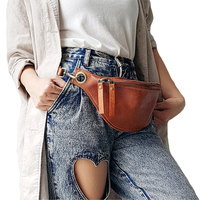 Sacs de taille en cuir véritable à quantité minimale de commande bas personnalisés sac de téléphone pour homme