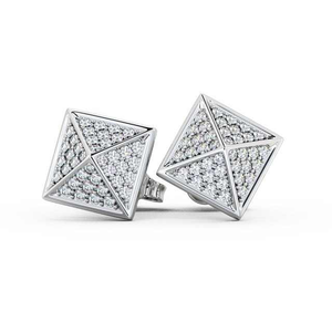 Pendientes Clásicos de Diamantes Cultivados en Laboratorio, Corte Redondo, 0.38CTW, Estilo Pirámide, Joyería Fina Personalizada - Product Image 1