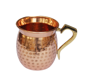 Attrayant chope à bière Moscow Mule de 16oz en cuivre pur avec poignée en laiton en forme de coeur étanche pour les cocktails et les cadeaux - Product Image 1