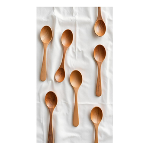 Cuillères en bois best-seller lot de 6 mini cuillères à café, ustensiles de service naturels faits à la main pour miel café sucre par glowin fashion - Product Image 4