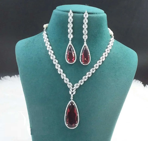 Ensemble de bijoux de fête classique en diamant américain pour femmes en laiton bas quantité minimale de commande et prix disponible maintenant - Product Image 2