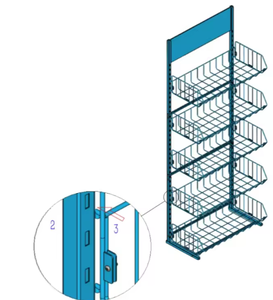 Présentoir en métal personnalisé pour snacks, biscuits, aliments emballés-Assemblage facile pour supermarché - Product Image 1