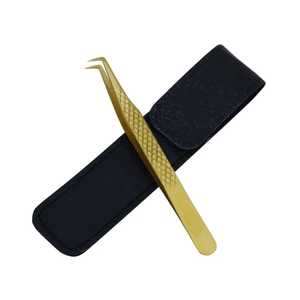 Pinces à épiler pour extensions de cils de haute qualité, précises, durables, 45 et 90 degrés, pointe pointue, acier inoxydable, or, outils pour extensions de cils - Product Image 5