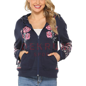 High Quality Women Embroidery <b>Hoodies</b> Winter Customizable Cotton Polyester Low MOQ Top Fashion - Product Image 2