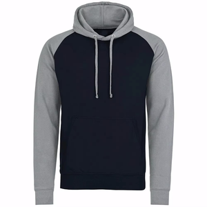 Sudadera con Capucha Premium para Hombre, Corte Ajustado, Estilo Raglán, Cuello de Dos Tonos, Algodón, Invierno, Logotipo Bordado, ODM - Product Image 2