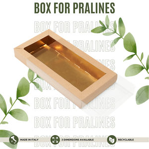 Boîte à pralines personnalisable en carton rectangulaire jetable de luxe fabriquée en Italie Boîte à chocolat Boîte à pâtisserie avec fenêtre - Product Image 2