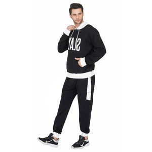 Ensemble de pantalons de survêtement à capuche pour hommes de qualité supérieure motif imprimé de tissage tricoté pour sweats à capuche de grande taille - Product Image 2