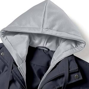 Chaqueta de Invierno Acolchada con Capucha, Resistente al Viento, Brillante, de Lona, con Logotipo Frontal, para Hombre - Product Image 2