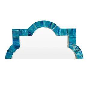 Miroir mural moderne de luxe en incrustation d'os fabriqué en Inde Nouveau cadre en bois au design traditionnel antique personnalisé pour le mur de la salle de bain - Product Image 3