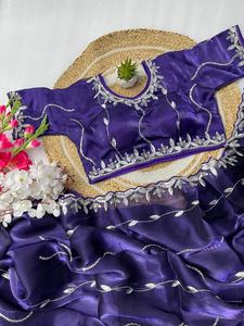 Premium Collection Zimmy Choo Seda Con Bordado Saree Mujer Moda Fabricante Y Proveedor De Surat - Product Image 3