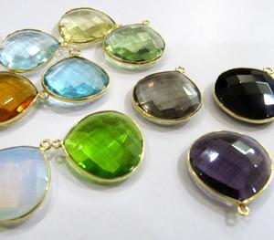 Cojín de cuarzo ahumado hecho a mano de 8mm, piedra preciosa cortada, joyería chapada en rodio de calidad con regalo budista de doble fianza - Product Image 2