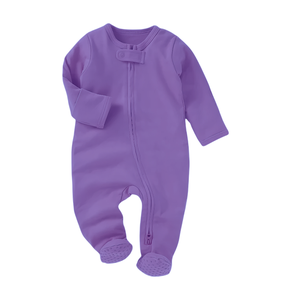 Calidad Premium 100% algodón orgánico bebé Footie cremallera Onesie mono bajo precio bebé mameluco - Product Image 2