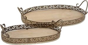 Top Trendy Date Design Rose Or Enduit À La Main Plateau En Métal Rond Servant Pour Le Café Nouvelle Arrivée Disponible Chez AAADECOR - Product Image 4