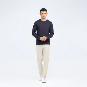 100% Offre Spéciale haute qualité 2025 mode plaine couleur personnalisée automne Polyester/coton pull décontracté sweat pour hommes - Product Image 4