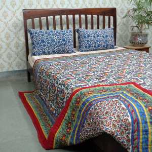 Nouveaux produits coton biologique Voile Dohar Queen Size couverture de voyage indien traditionnel main bloc imprimé vente souple pas cher prix - Product Image 4