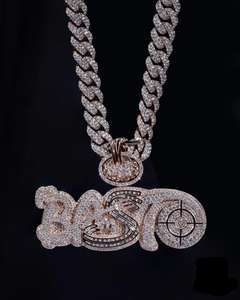 Lujo totalmente helado oro rosa Moissanite diamante colgante y encanto Hip Hop letras personalizadas palabras para hombres y mujeres 925 plata esterlina - Product Image 3