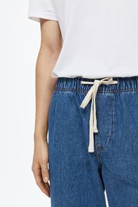 Jeans de mezclilla azules holgados de pierna ancha para hombre, estilo High Street, fabricados con alta calidad, 100% algodón peinado, personalizables. - Product Image 3