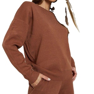 Nuevo Conjunto Deportivo de Dos Piezas para Mujer, de Manga Larga, de Felpa, Liso, con Estampado de Sublimación de Algodón, para Chicas - Product Image 5