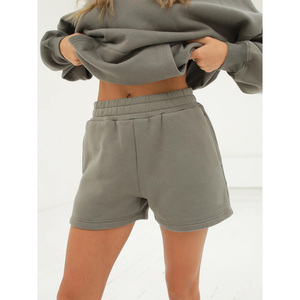Shorts Deportivos de Felpa de Algodón para Mujer, a la Moda, de Alta Demanda, Cintura Alta, Elásticos, para Descansar - Product Image 1