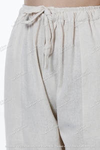 100% coton écologique solide pyjama pantalon respirant blanc vêtements de nuit confortable vêtements de nuit amples vêtements de détente été vert Web - Product Image 6