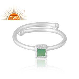 Tendance Design 925 Sterling Silver Natural Chrysoprase Gemstone Ring Custom Design Bijoux Pour Femmes Cadeau Pour Elle - Product Image 3