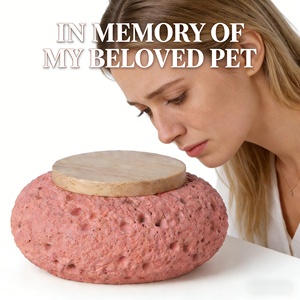 Urna para Mascotas de Cemento Portland, Hecha a Mano, a Prueba de Humedad, con Anillo de Silicona Sellado, Tapa Redonda Plana, Caja Conmemorativa para Perros y Gatos - Product Image 1