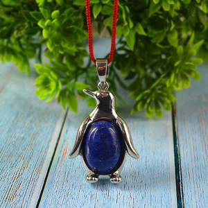 จี้รูปเพนกวินลาพิส ลาซูลีธรรมชาติ-เครื่องประดับคริสตัล - Product Image 5