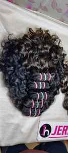 Machine d'extension de cheveux humains vierges Remy de Temple indien Double trame naturelle rebondissante bouclée lâche Style de vague profonde prix bon marché - Product Image 2