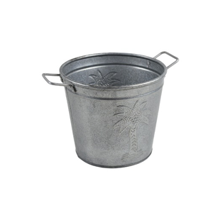Top Sell 2023 New Design Galvanized Metal Made <b>Ice</b> <b>Bucket</b> With Handle With Coconut Tree Design <b>Bucket</b> Manufacture in India - Product Image 4
