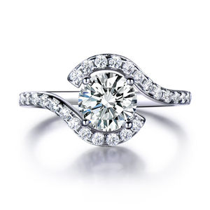 Anillo de compromiso VVS Moissanite 925 Plata personalizada 14K 18K oro blanco IGI Ajuste de canal certificado para mujeres - Product Image 2