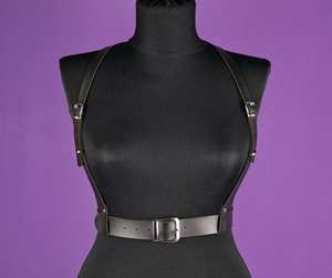 Harnais de corps en cuir réglable sous la ceinture de poitrine porter harnais de corps de mode LWH-0027 - Product Image 1