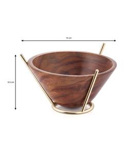 Combinaison décorative en métal et en bois Grand bol de service Vente à chaud Royal Design unique Bol de service de fantaisie Bol à fruits - Product Image 2
