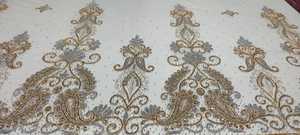 Tela Textil Nupcial de Organza de Poliéster 100% Premium con Lentejuelas de Moda y Bordado con Cuentas - Product Image 5