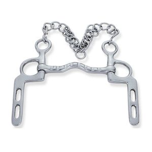 Mors de cheval Baucher à plusieurs maillons, branches courbées, acier inoxydable argenté, instrument vétérinaire pour les grossistes équitation - Product Image 2