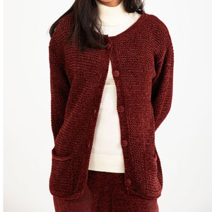 Cardigan en tricot pour femmes 2025, manches régulières, respirant, OEM, haute qualité, col en V, cardigan tendance - Product Image 1