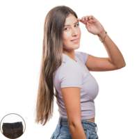 Extensiones de Cabello Original Volumateur Oreille con 4 Clips, Textura Lisa, 100% Cabello Humano Remy Indio, Tejido Plano Hecho a Máquina, Todos los Colores