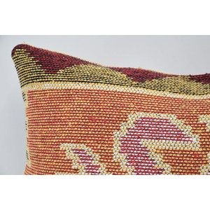 หมอนขนสัตว์สีส้มลายดอกไม้และเรขาคณิตวินเทจ12X24นิ้วสไตล์ดั้งเดิมหรูหราสำหรับห้องนั่งเล่นใช้ในบ้าน - Product Image 2