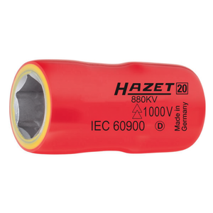 Hazet 6-Point Short Hexagonal Metric Square 3/8'' <b>Socket</b> with Traction Profile and 1000V Protective Insulation - Product Image 2