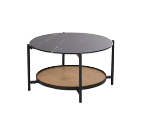 Modern 2-Tier Metal & Marble Wood <b>Side</b> <b>Table</b> Living Room Furniture Wholesale Manufacturer Exporter - Product Image 1