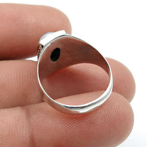 Anillos de diseñador de Plata de Ley 925 sólida de la mejor calidad, conjunto de bisel de cabujón ovalado de piedras preciosas turquesas azules naturales para OEM de mujer - Product Image 3