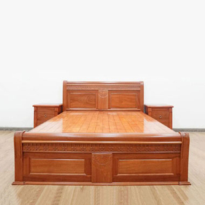 Traditional American & Modern Vintage Solid Mahogany Wood Double & Queen <b>Bed</b> <b>Frame</b> with Storage - Product Image 1