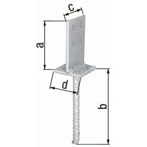 Anclaje de Hormigón Tipo T, 130x200x80x80mm, Acero Galvanizado en Caliente GAH - Product Image 1