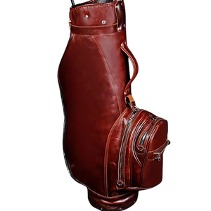 Bolsa de golf de cuero hecha a mano para profesionales Bolsa de golf de cuero hecha a medida con múltiples bolsillos Bolsa de golf de cuero genuino - Product Image 1