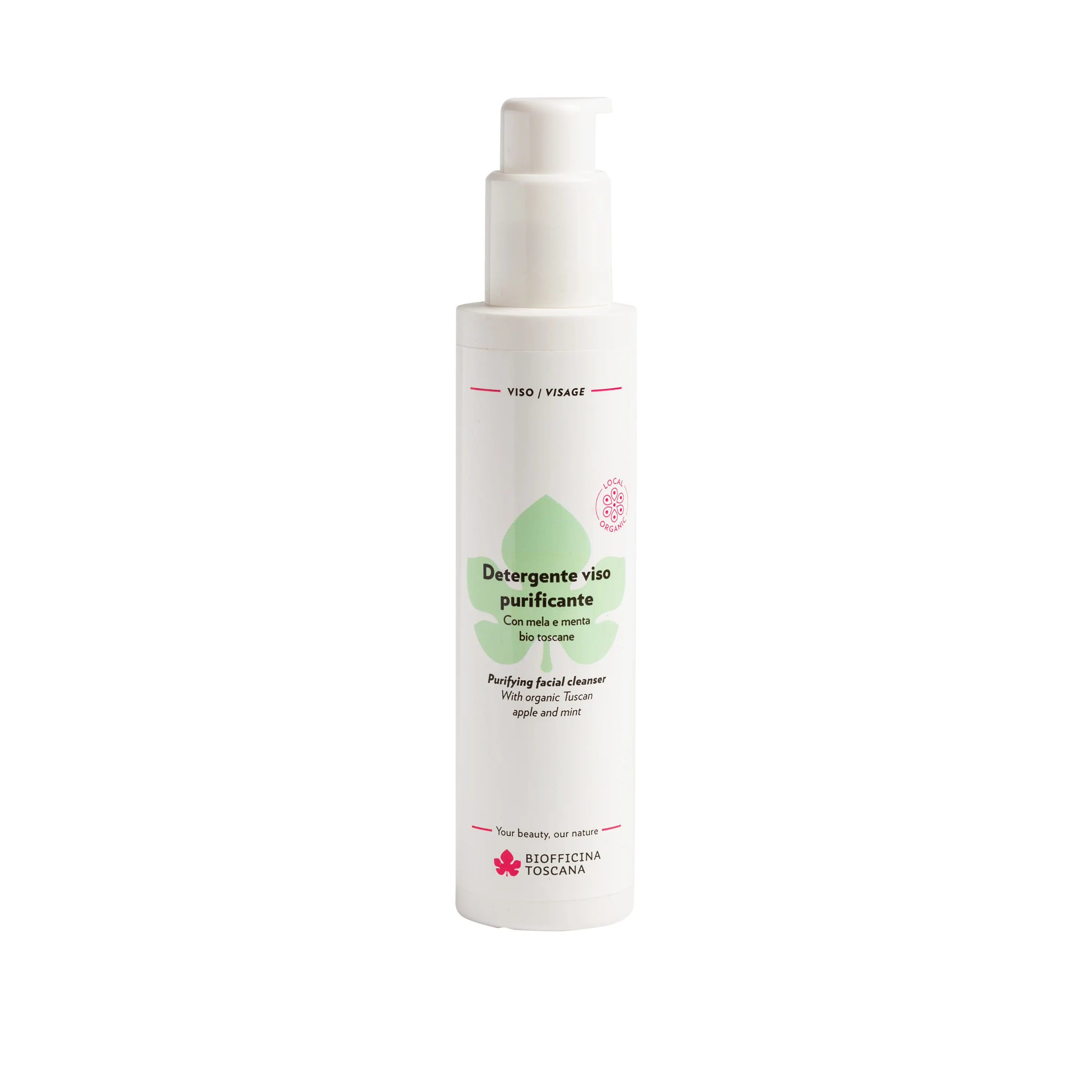 Limpiador facial purificante con manzana Toscana orgánica y menta hecho en Italia